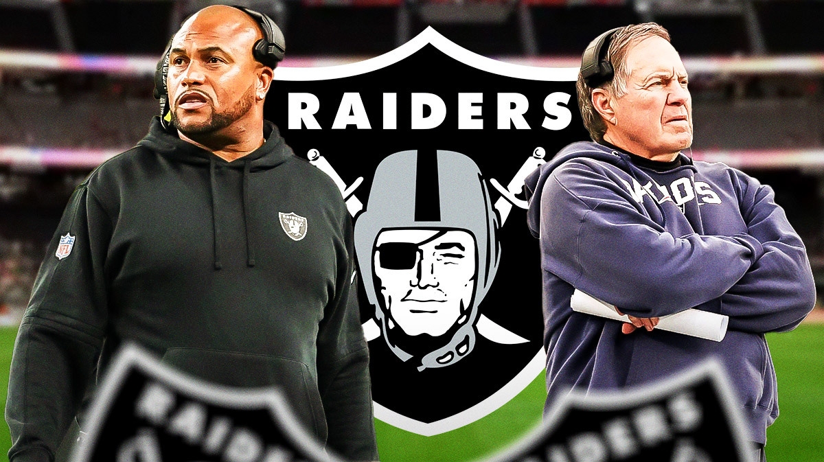 Raiders' Antonio Pierce next to Bill Belichick