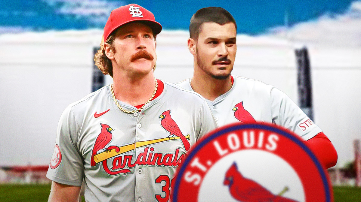 St. Louis Cardinals players Miles Mikolas and Nolan Arenado