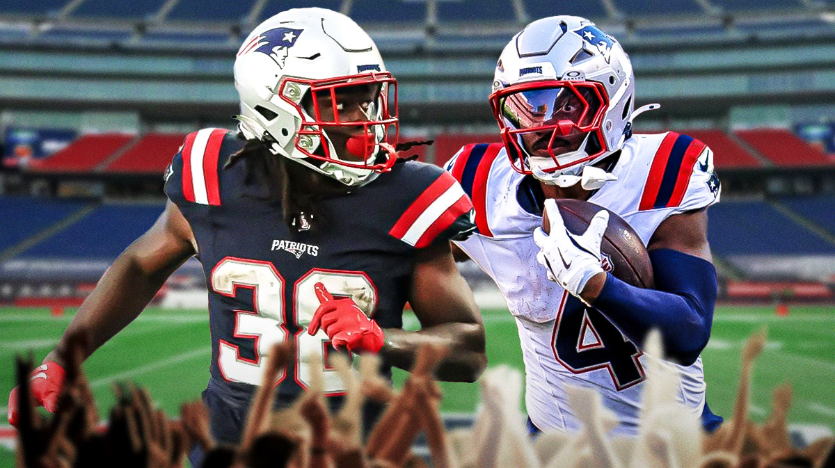 New England Patriots running backs Rhamondre Stevenson and Antonio Gibson