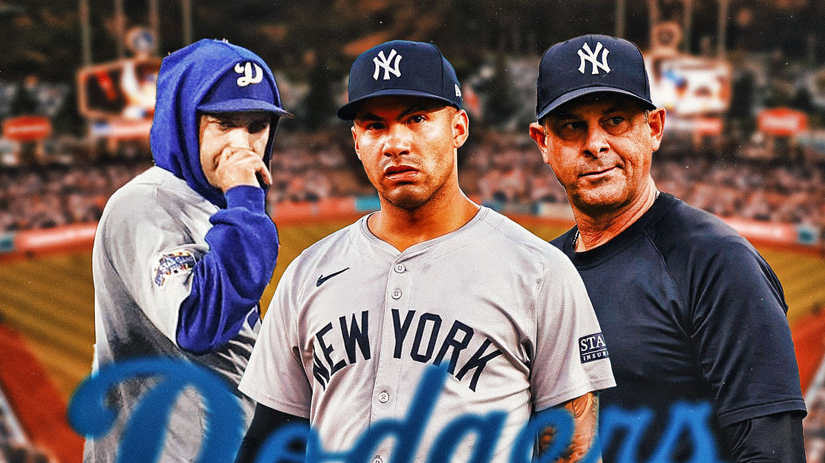 Dodgers fan who robbed Gleyber Torres of a home run with Gleyber Torres and Aaron Boone looking disappointed