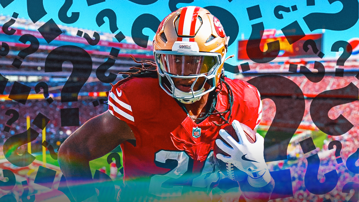 Jordan Mason surrounded by question marks