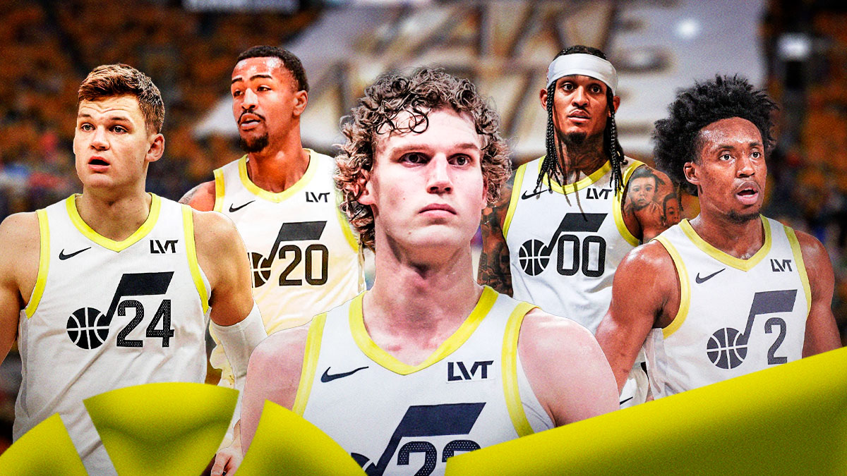 Jazz players Lauri Markkanen, Jordan Clarkson, John Collins, Collin Sexton, Walker Kessler