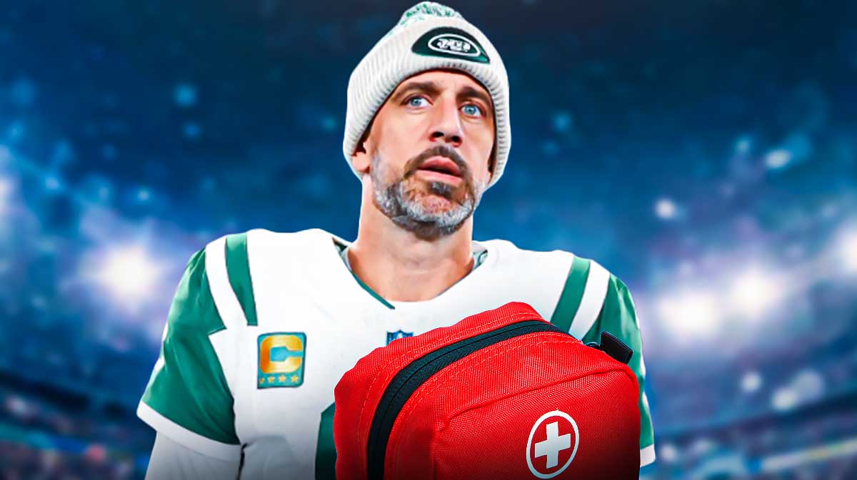 Aaron Rodgers with a first-aid kit.