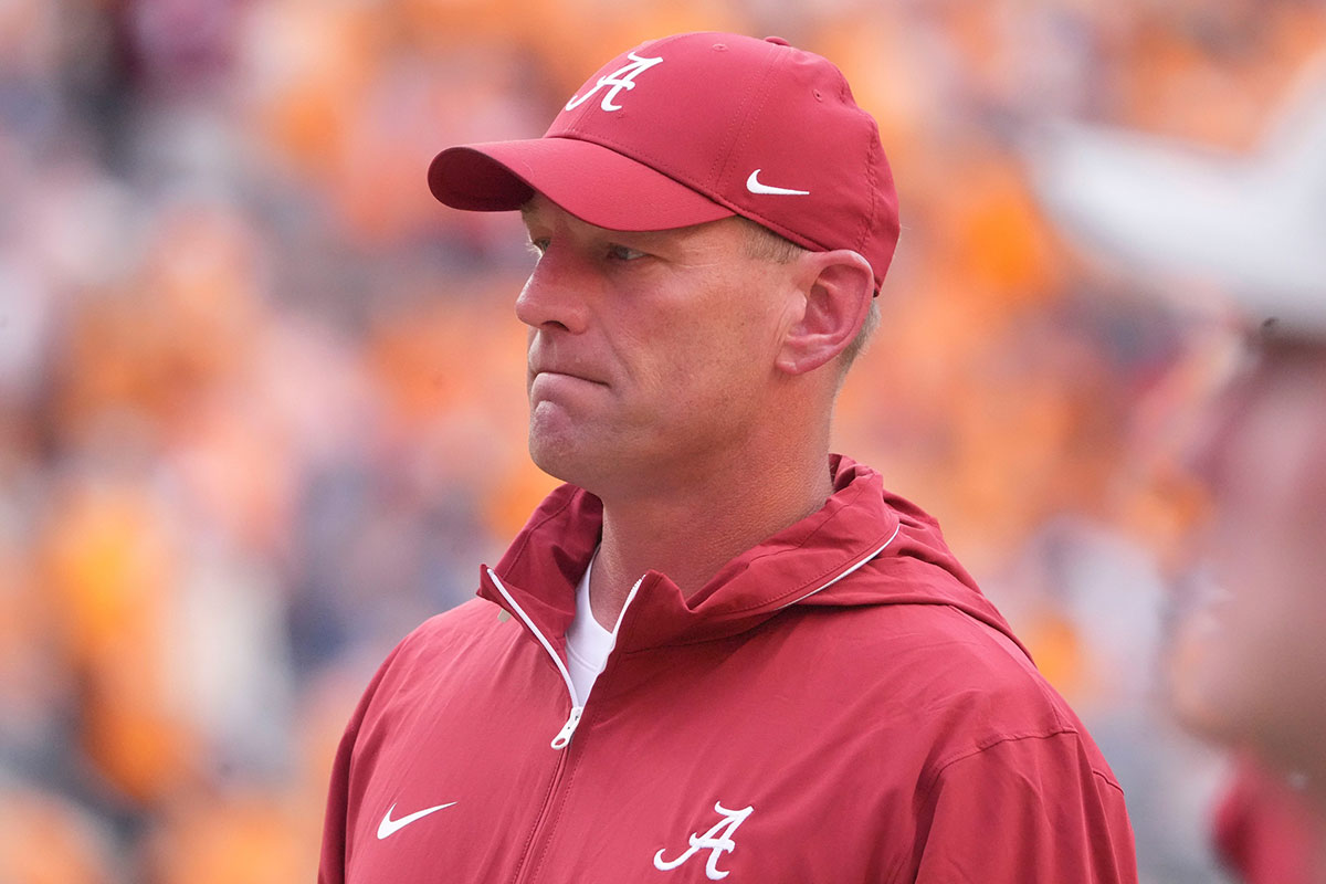 Alabama football coach Kalen DeBoer during the NCAA college football game against Tennessee
