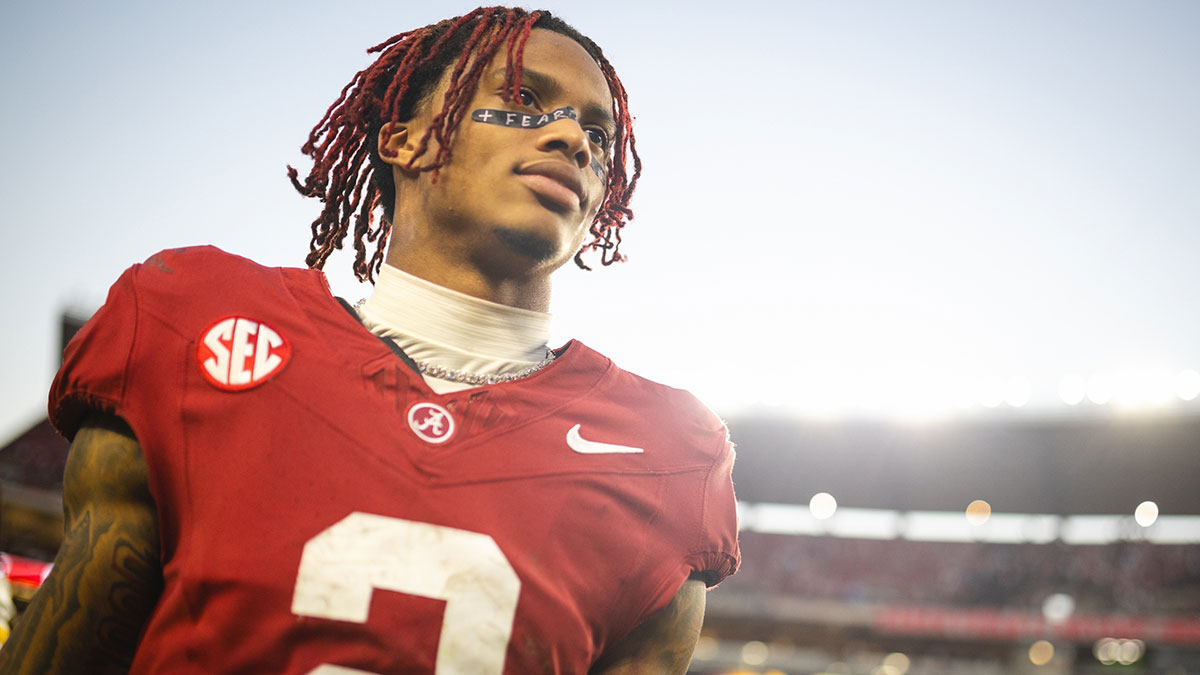 Alabama Crimson Tide wide receiver Ryan Williams (2) walks toward the home locker room after a victory over the Missouri Tigers at Bryant-Denny Stadium