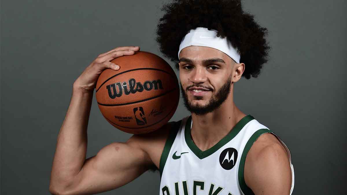 Milwaukee Bucks center Andre Jackson Jr. (44) during Media Day at Fiserv Forum
