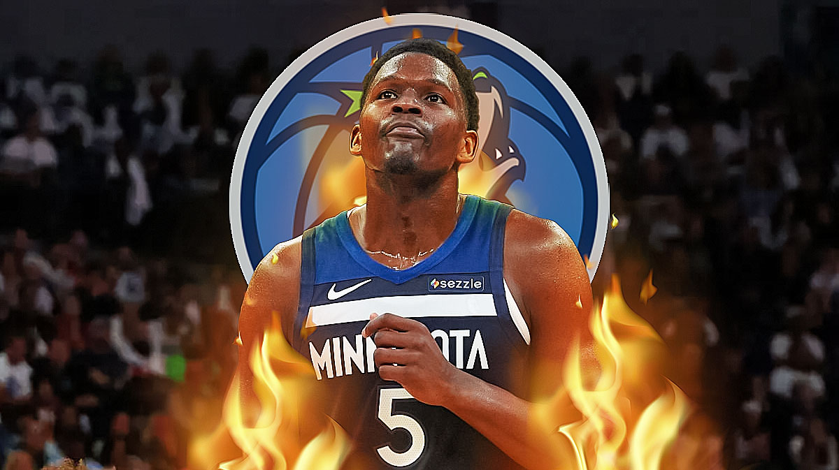 Timberwolves' Anthony Edwards on fire looking at Mavericks player, Luka Doncic
