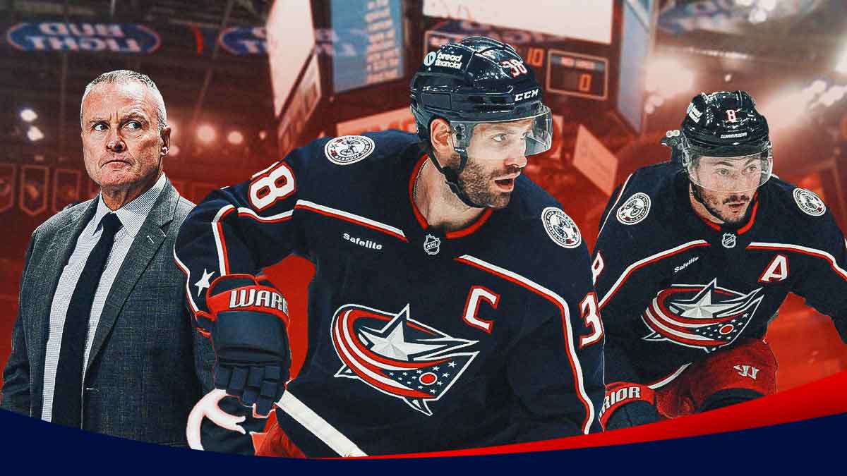 Dean Evason, Boone Jenner, and Zach Werenski