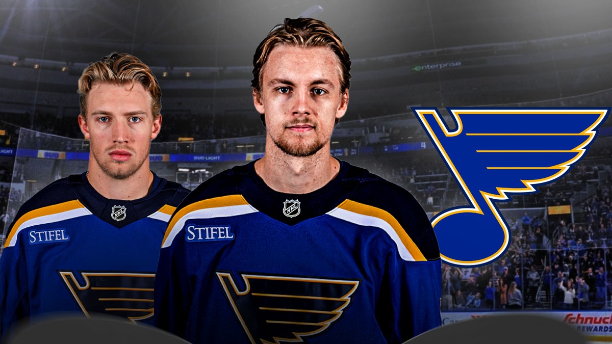 Blues star Philip Broberg is off to a historic start and received praise from Dylan Holloway.