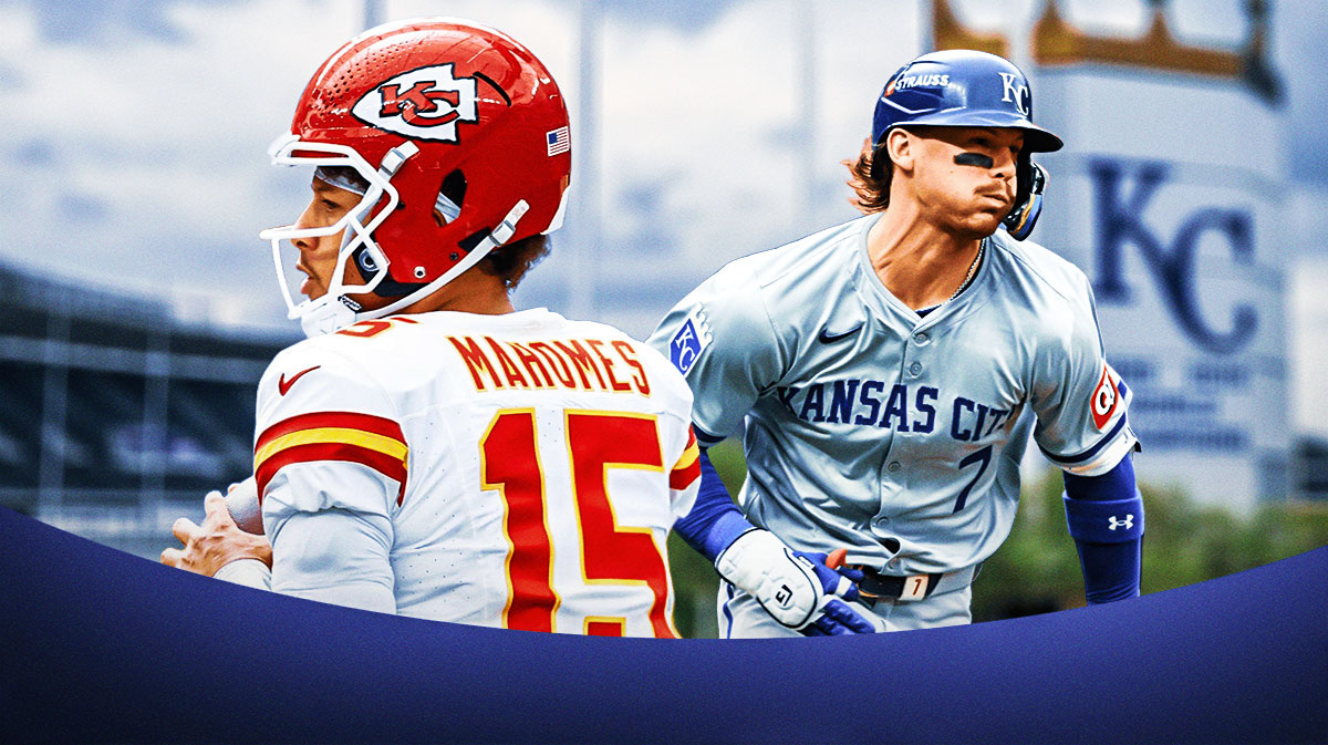 Kansas City Chiefs player Patrick Mahomes and Kansas City Royals player Bobby Witt Jr.