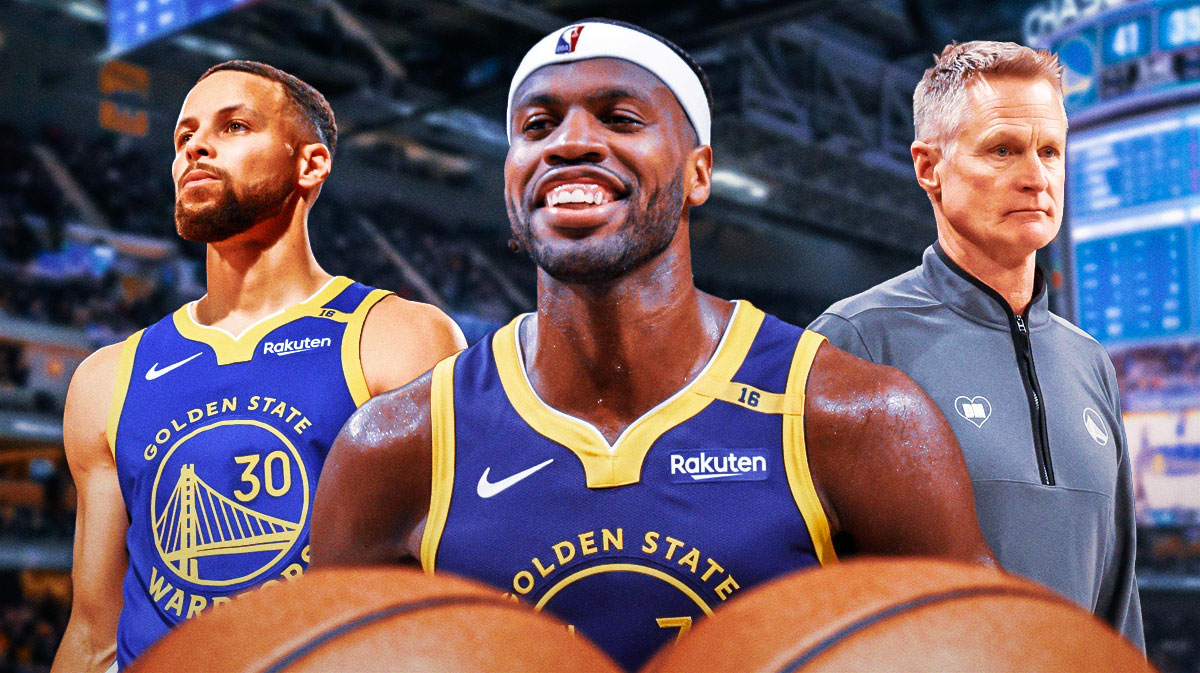Buddy Hield in a Warriors uniform. Stephen Curry. Steve Kerr