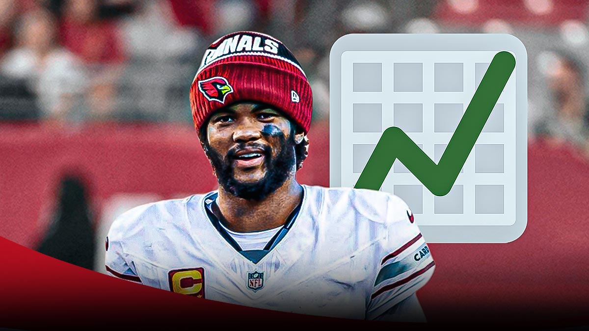 Cardinals Kyler Murray with a trending up emoji next to Marvin Harrison Jr.