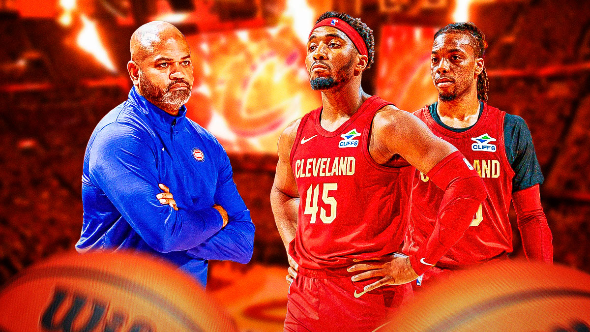 Donovan Mitchell, Darius Garland next to J.B. Bickerstaff