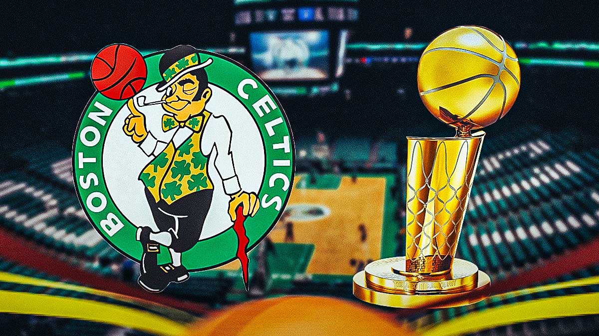 Celtics, Larry O'Brien Trophy, TD Garden in back