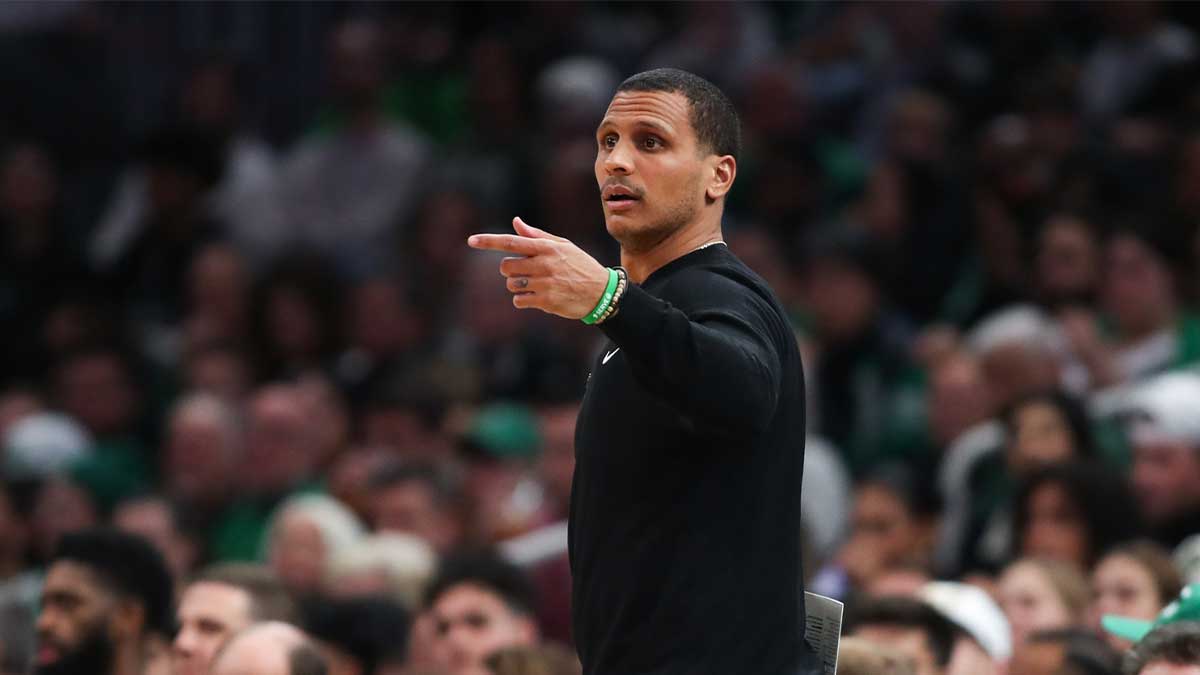 Celtics head coach Joe Mazzulla reacts during the first half against the Milwaukee Bucks at TD Garden