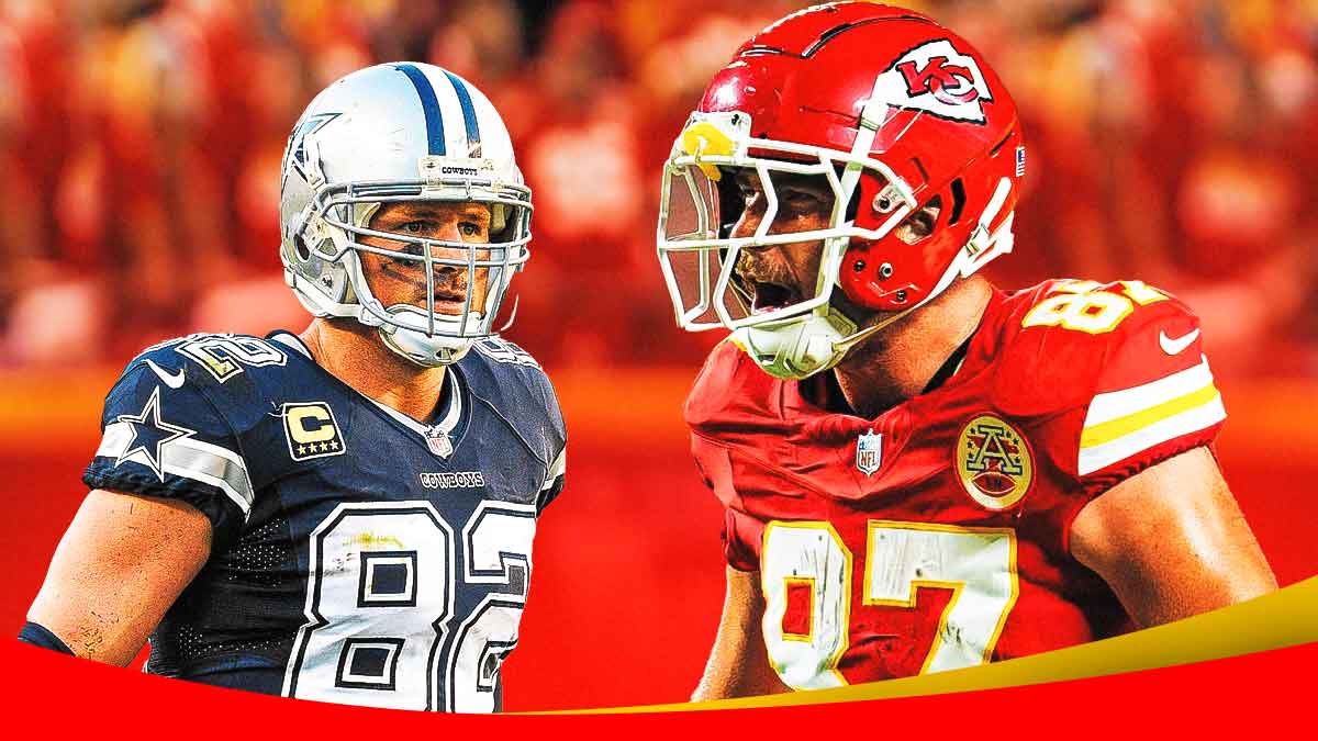 Kansas City Chiefs tight end Travis Kelce looks back at Jason Witten