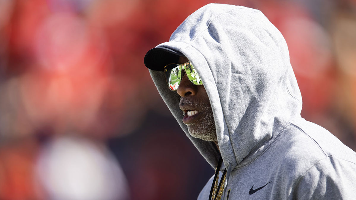 Oct 19, 2024; Tucson, Arizona, USA; Colorado Buffalos head coach Deion Sanders prior to the game against the Arizona Wildcats at Arizona Stadium