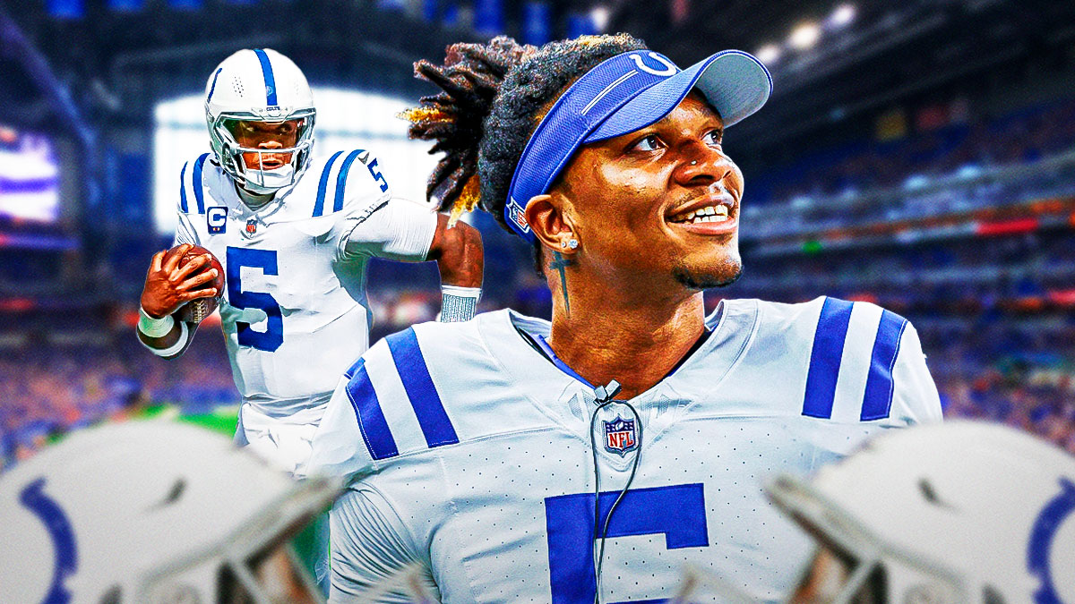 Anthony Richardson smiles in Colts gear
