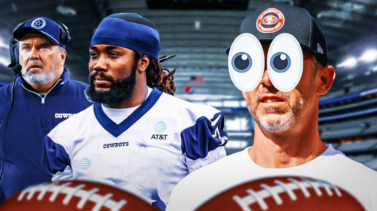 Mike McCarthy and Dalvin Cook (in a Dallas Cowboys uniform if he isn't already) on one side, Kyle Shanahan on the other side with the big eyes emoji over his face
