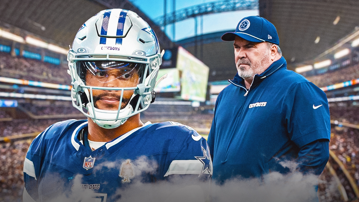 Cowboys' Dak Prescott looking disappointed next to head coach Mike McCarthy