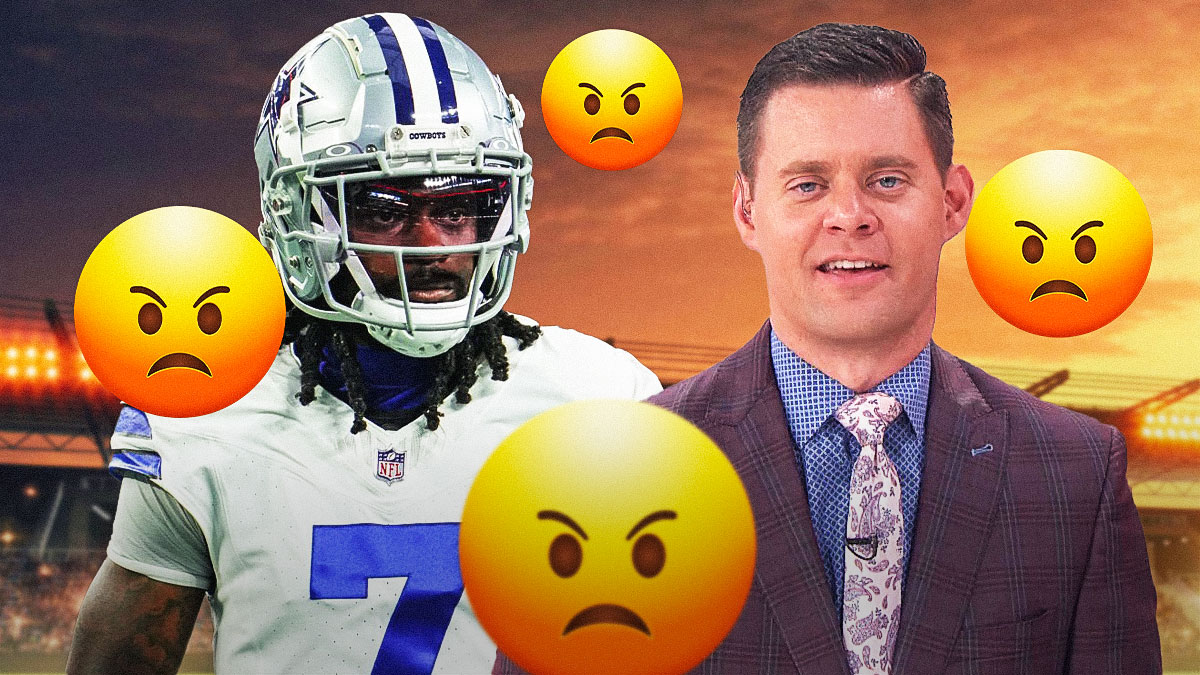 IMAGE: Cowboys' Trevon Diggs and Mike Leslie next to each other with angry emojis