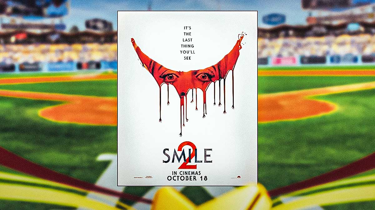 Smile 2 poster with Dodger Stadium background, where Game 2 against the New York Mets of NLCS took place.