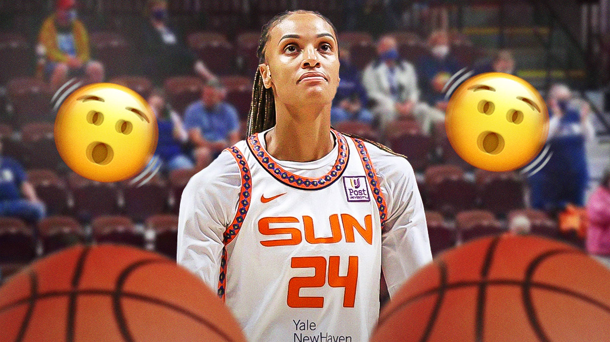 WNBA Connecticut Sun player DeWanna Bonner (NO happy expressions or smiles) and the "shaking face" emoji