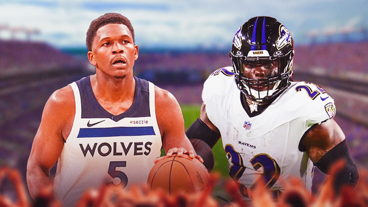 Anthony Edwards of the Minnesota Timberwolves and Derrick Henry of the Baltimore Ravens