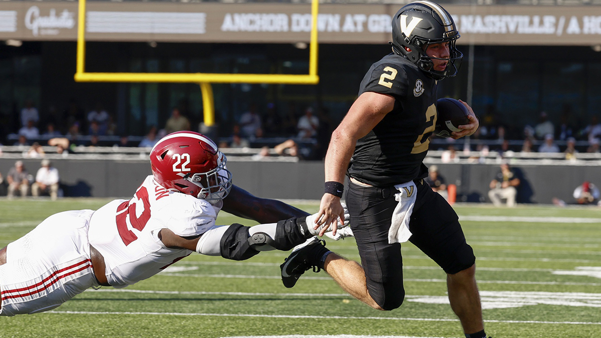 Diego Pavia's immediate reaction after leading Vanderbilt to Alabama upset