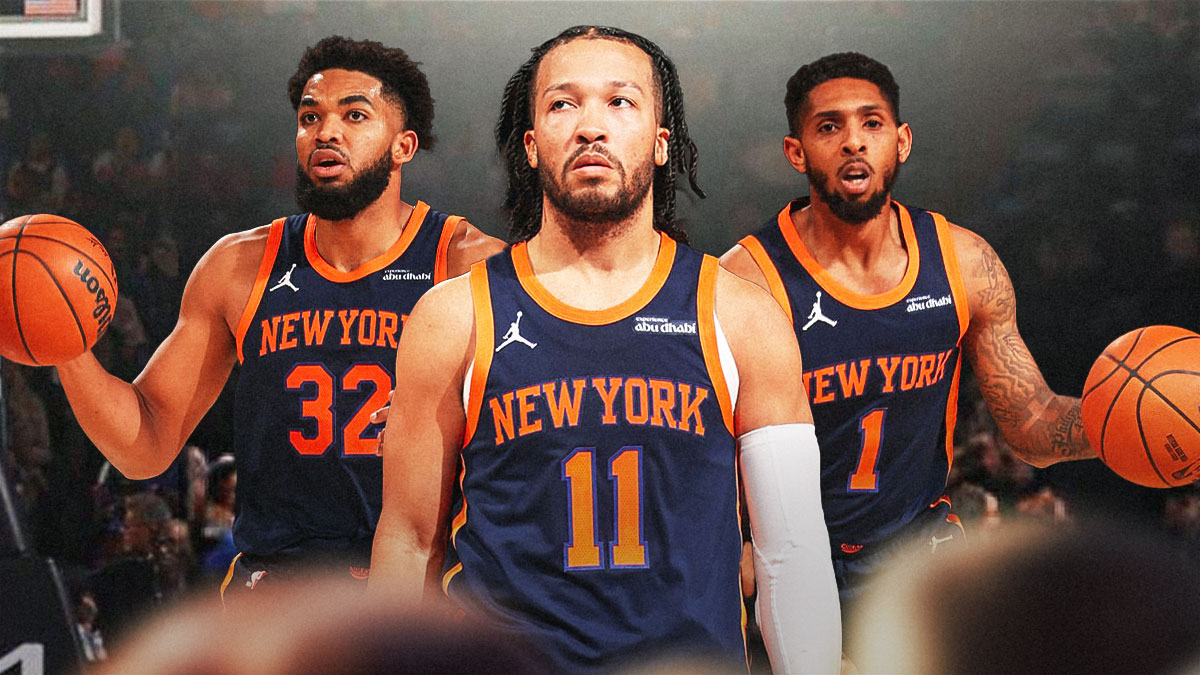 Knicks' Jalen Brunson, Karl-Anthony Towns, and Cam Payne all looking frustrated