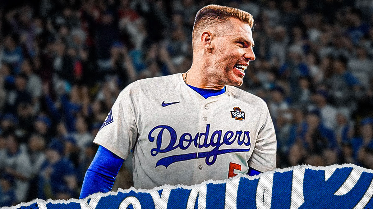 Freddie Freeman smiling in Dodgers uniform
