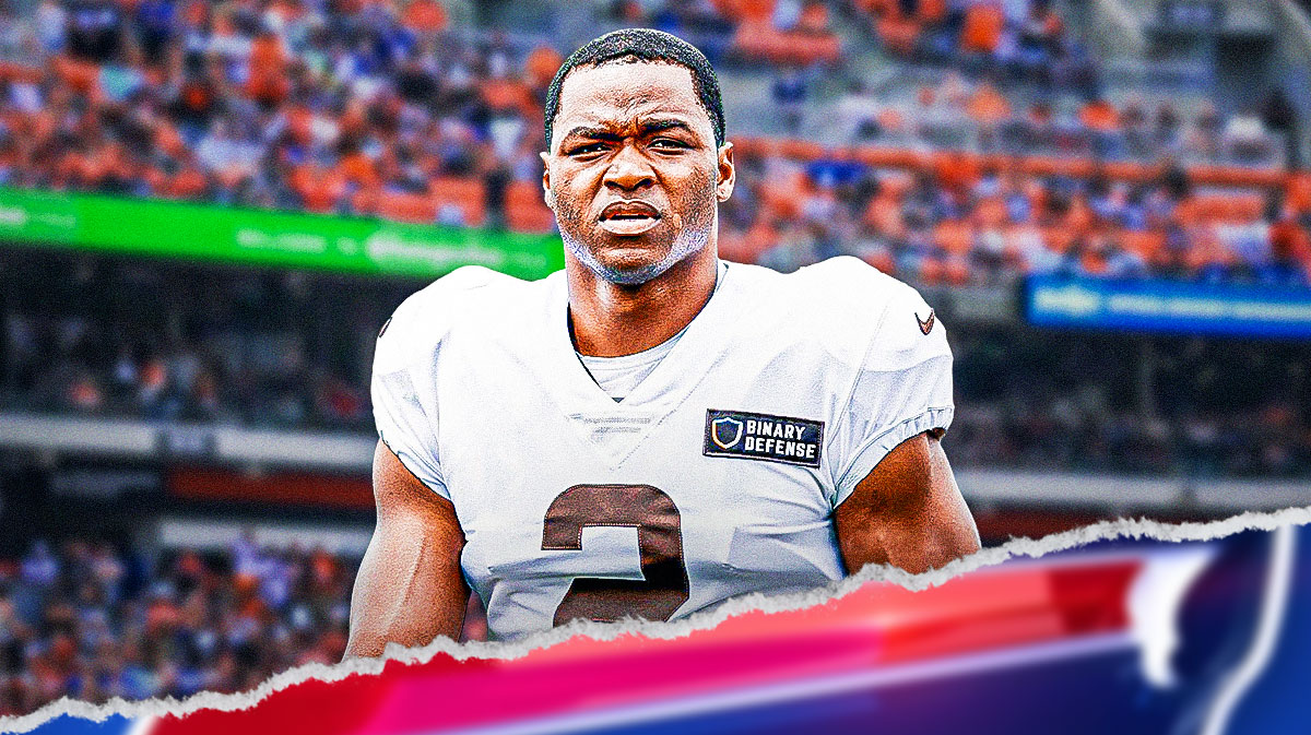 Amari Cooper with a Bills logo