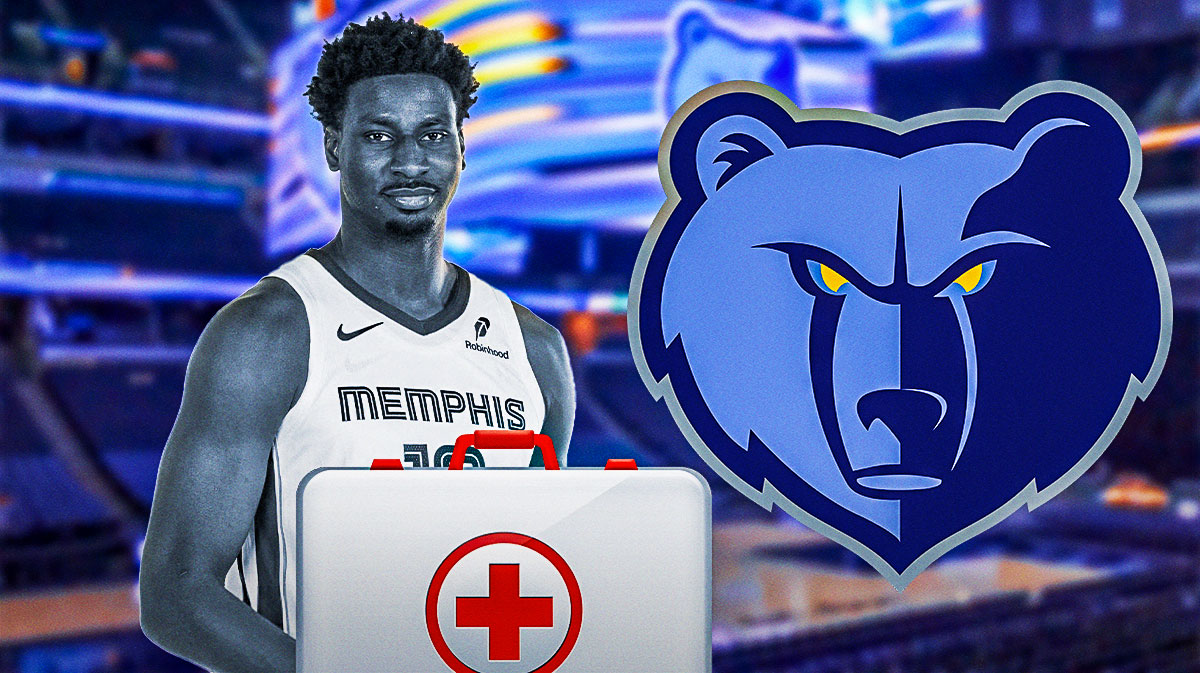 Grizzlies' Jaren Jackson Jr. greyed out with a Grizzlies logo and a medical kit.