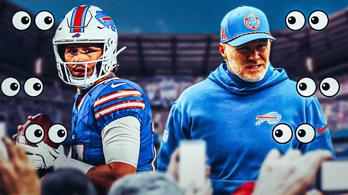 Josh Allen, Sean McDermott. Eyeball emojis all over.