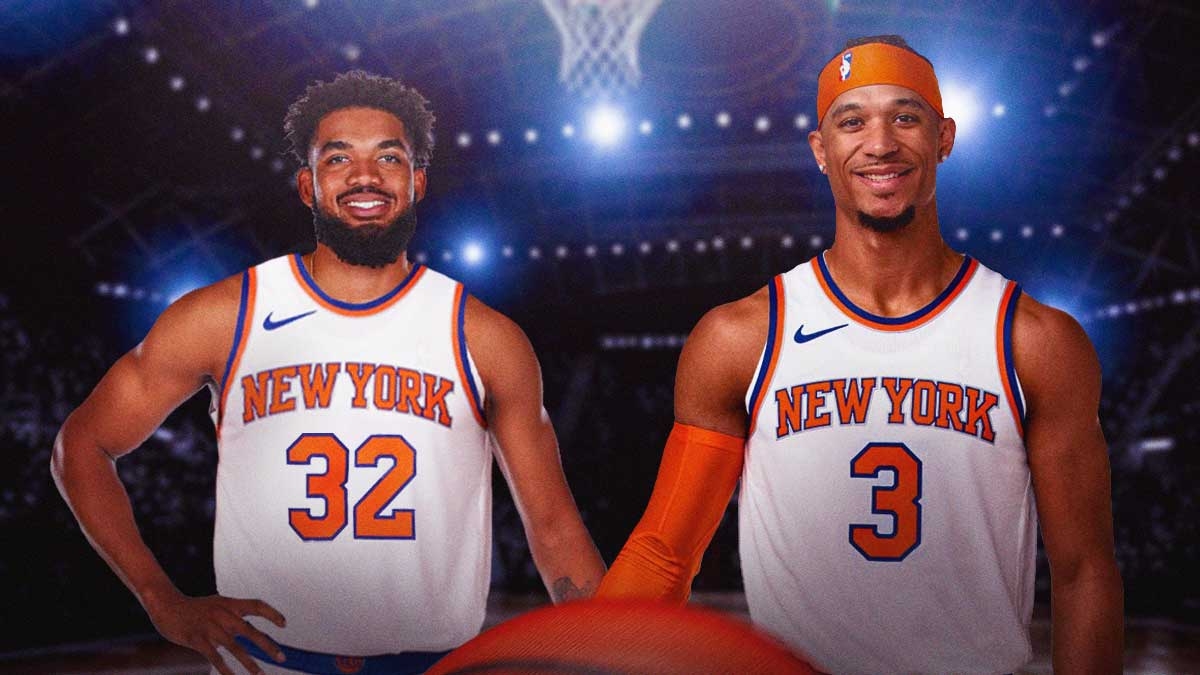 Knicks' Karl-Anthony Towns next to Josh Hart