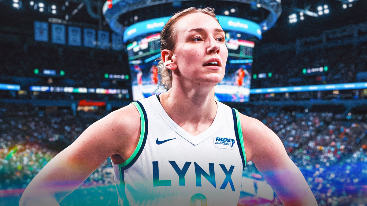 Minnesota Lynx player Alanna Smith with the Lynx arena in the background, injury