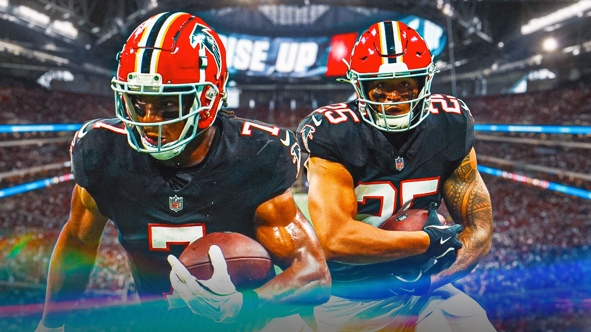 Falcons running backs Bijan Robinson and Tyler Allgeier.