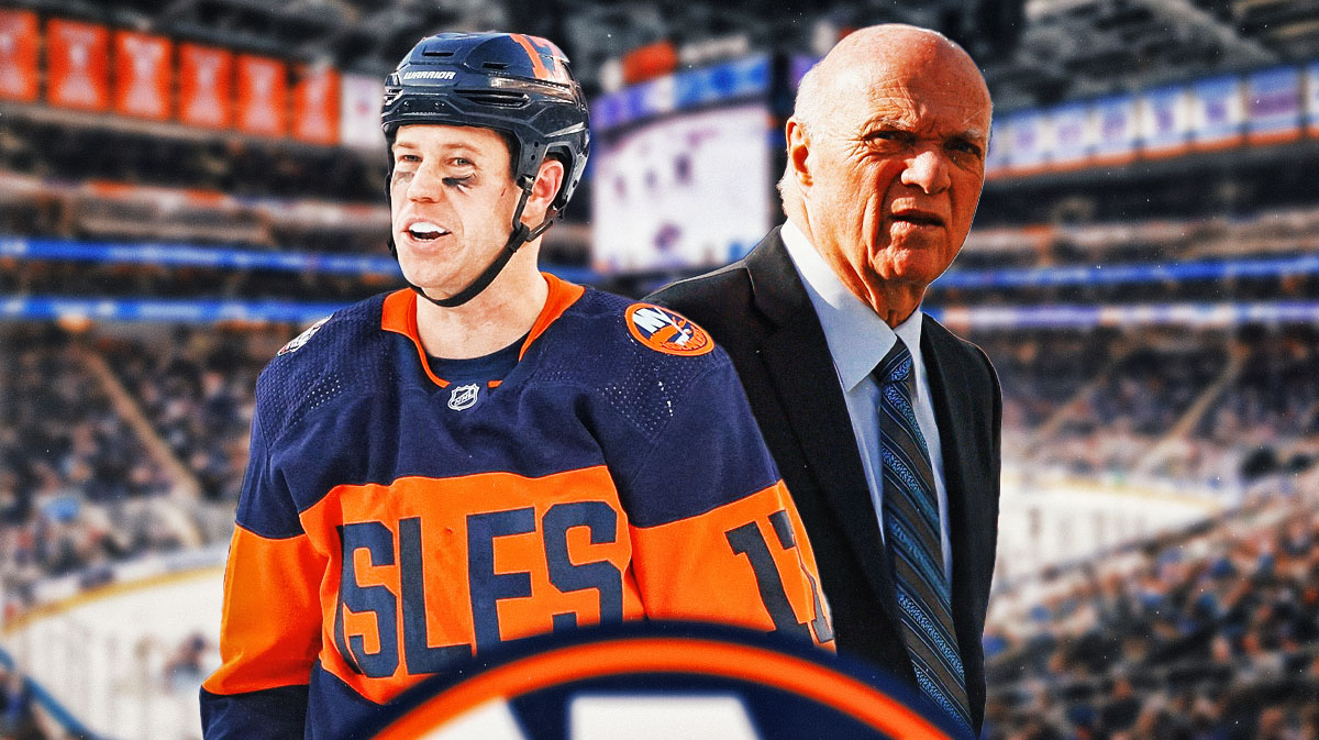 Islanders forward Matt Martin and GM Lou Lamoreillo