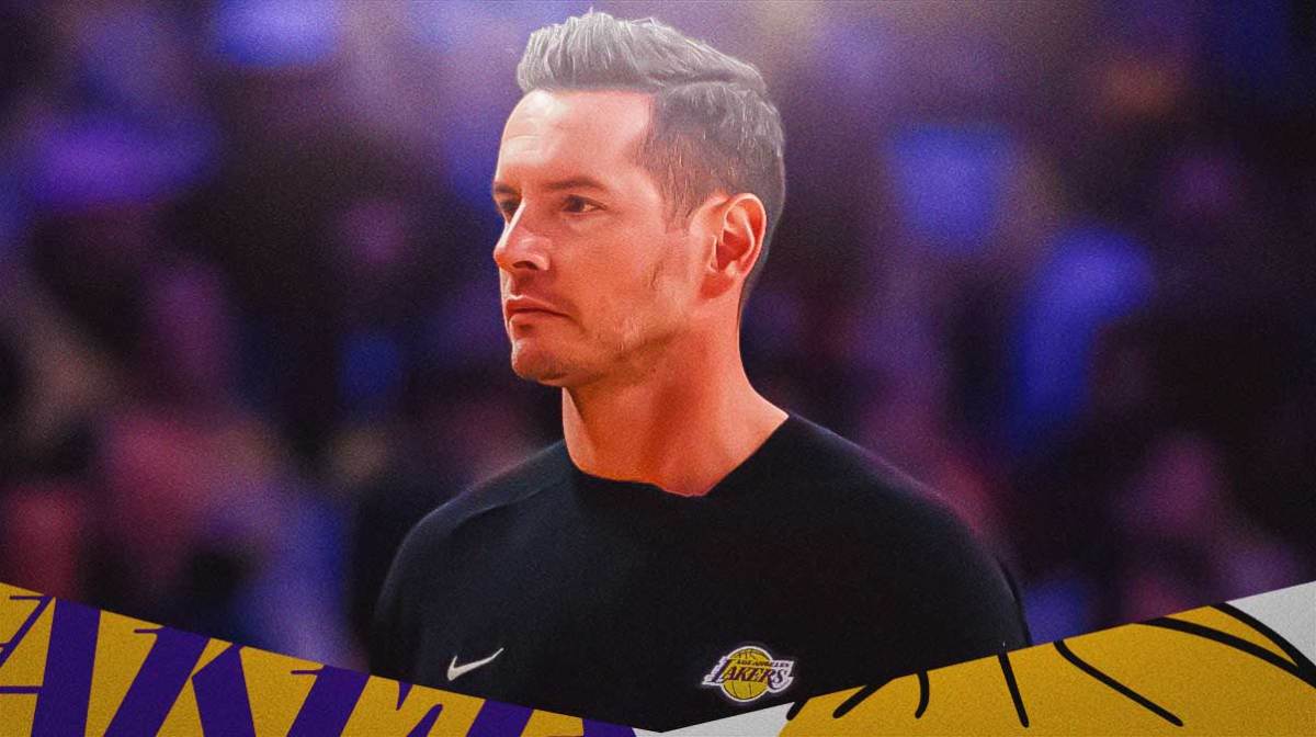 Lakers' JJ Redick looks at game ball reporters