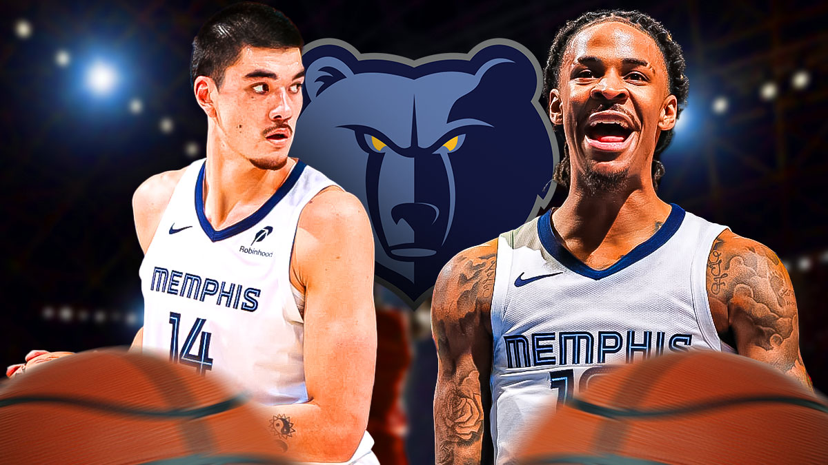 Grizzlies' Ja Morant next to ex-Purdue's Zach Edey