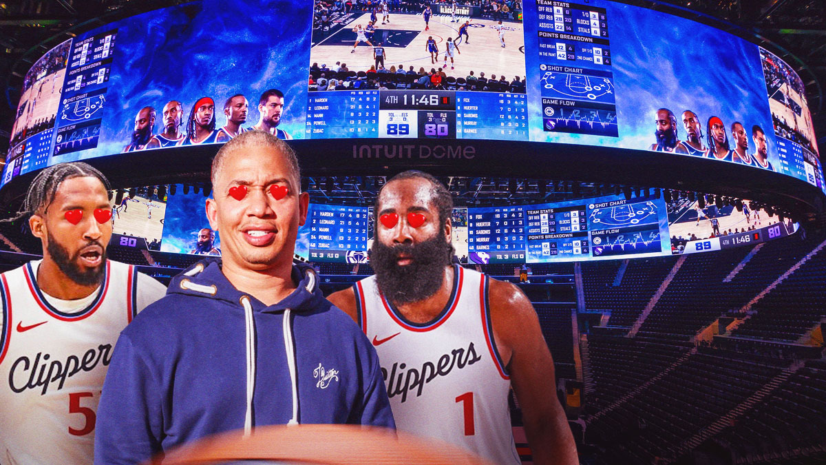 James Harden, Tyronn Lue, Derrick Jones Jr. Intuit Dome, Los Angeles Clippers
