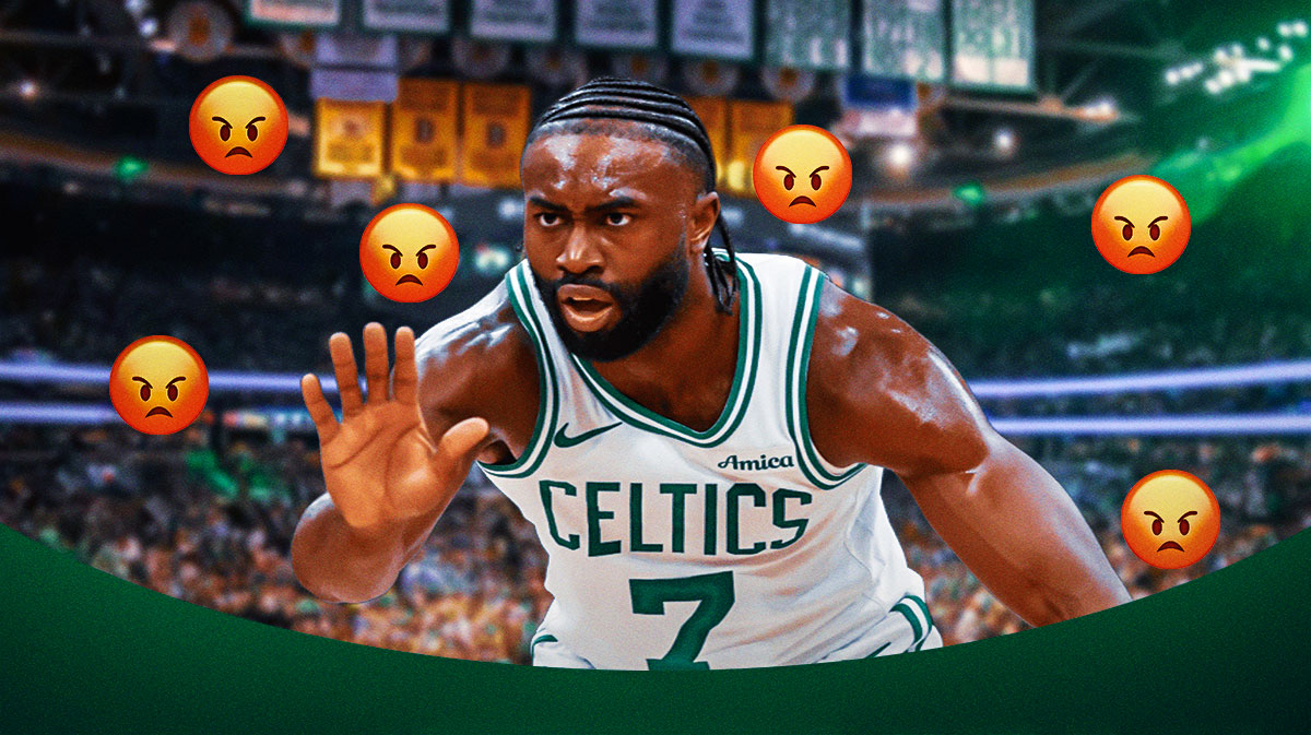 Jaylen Brown with angry emojis around him