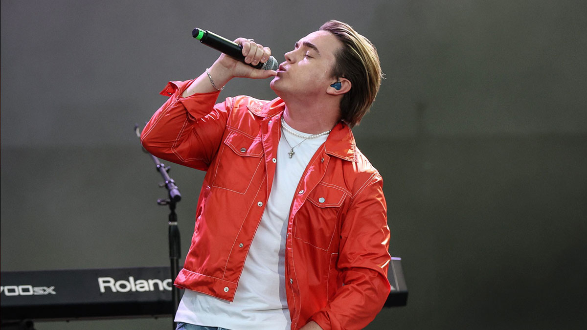 Jesse McCartney performing at the Iowa State Fair on August 12, 2023.