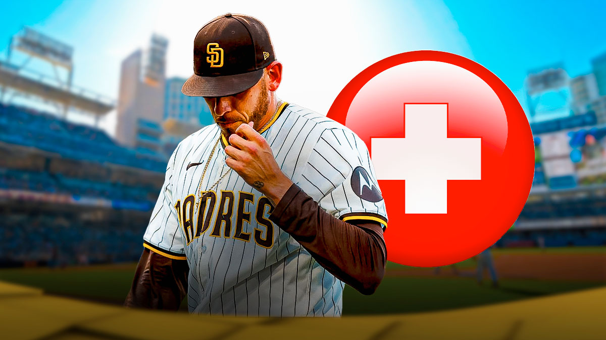 Joe Musgrove, Joe Musgrove injury, Padres, Braves, Padres Braves, Joe Musgrove (Padres) with medical cross symbol