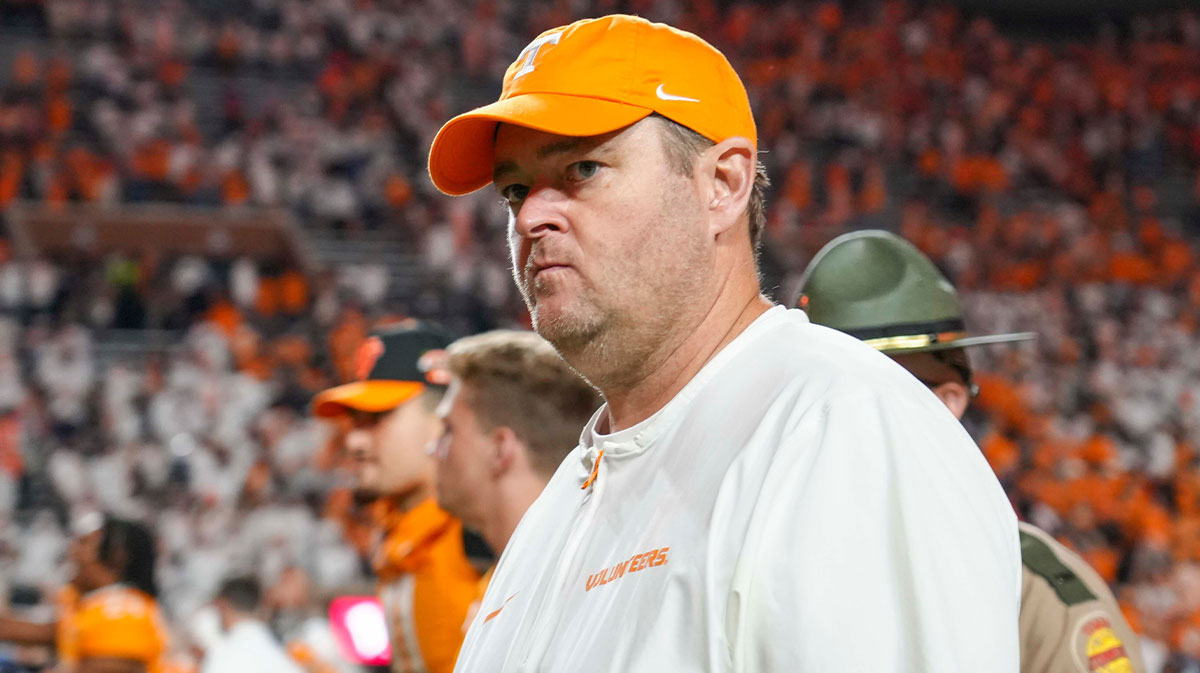 Oct 12, 2024; Knoxville, Tennessee, USA; Tennessee Volunteers head coach Josh Heupel during a game against the Florida Gators at Neyland Stadium. Mandatory Credit: Angelina Alcantar/USA TODAY Network via Imagn Images