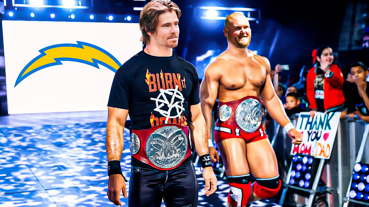 Justin Herbert (Chargers) and Bradley Bozeman (Chargers) as a tag team