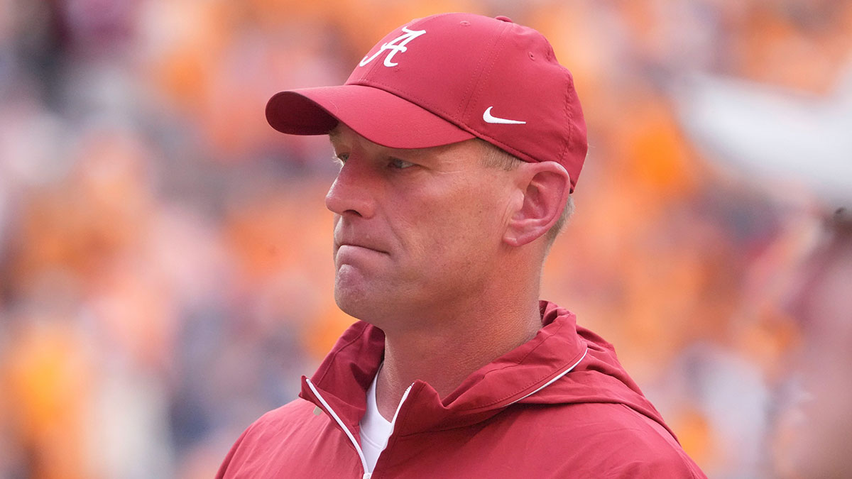 Alabama football coach Kalen DeBoer during the NCAA college football game against Tennessee