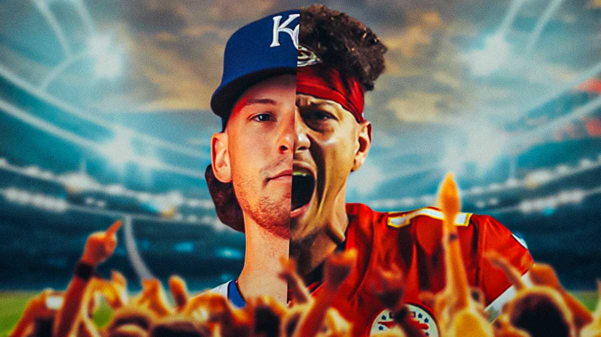 Patrick Mahomes (Chiefs) and Bobby Witt Jr. (Royals) split-face