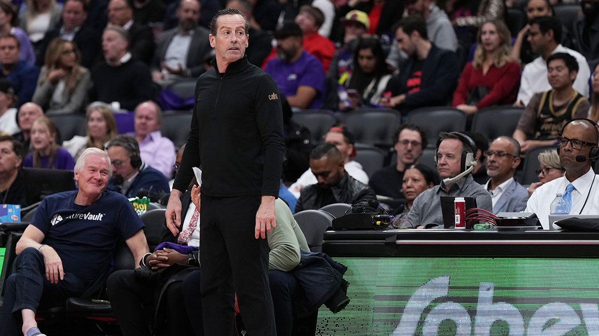 Cleveland Cavaliers head coach Kenny Atkinson watches the play against the Toronto Raptors during the fourth quarter at Scotiabank Arena.