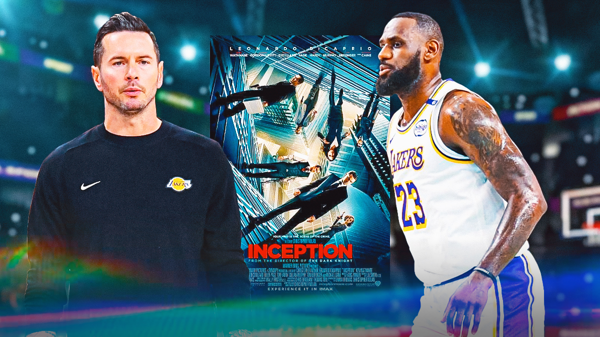 JJ Redick, LeBron James, and the movie poster for Inception.